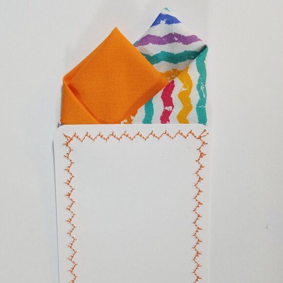 NEW - Contrasting Color 100% Cotton Pre-Folded Pocket Square Handkerchief Insert - Picture 7 of 8